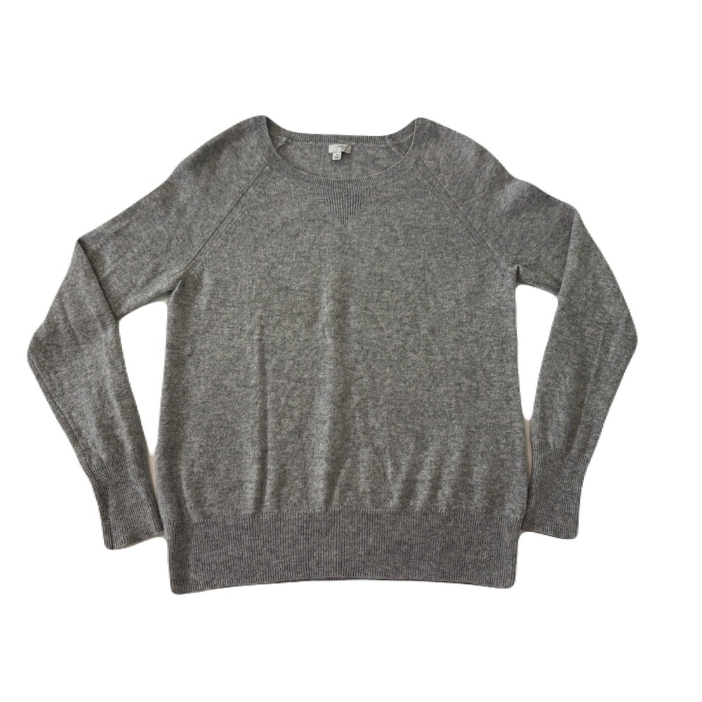 Halogen Cashmere Crewneck Raglan Sweater Heather Gray HA276962MI Womens Medium